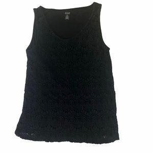 a.n.a Sleeveless black women’s crochet top size M